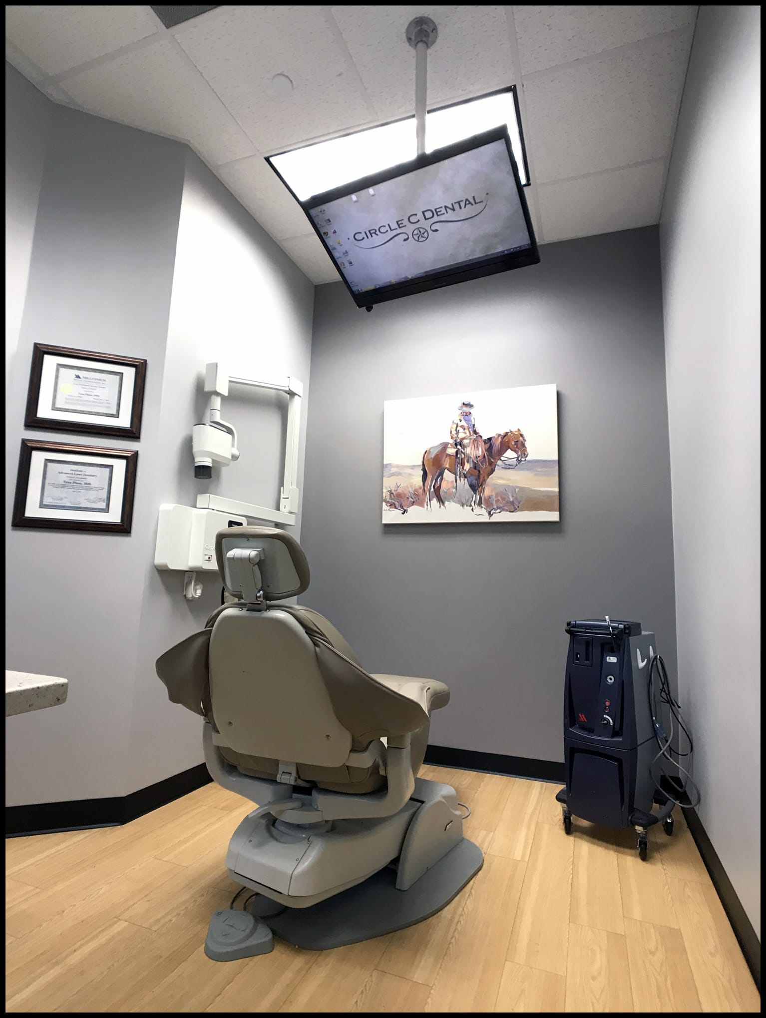 Our treatment rooms are bright and feature TVs.